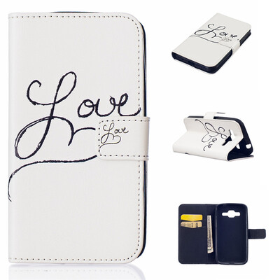 

Love Design PU Leather Flip Cover Wallet Card Holder Case for SAMSUNG GALAXY CORE Prime G360