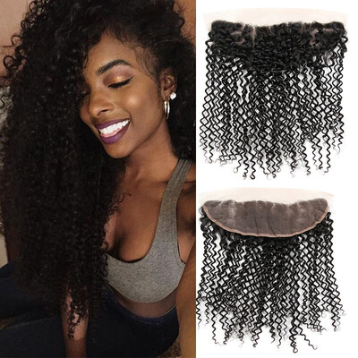 

7a Peruvian Lace Frontal Deep Curly Lace Frontal With Baby Hair Virgin Hair Lace Frontal Closure 13x4 Ear To Ear Lace Frontal