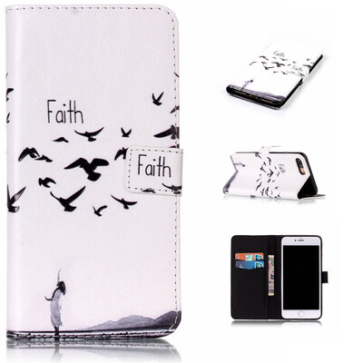 

Faith Design PU Leather Flip Cover Wallet Card Holder Case for IPHONE 7 Plus