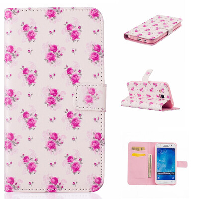 

Little Rose Design PU Leather Flip Cover Wallet Card Holder Case for SAMSUNG GALAXY J5