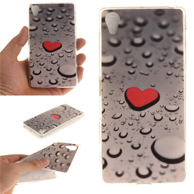 

Heart-shaped water droplets Pattern Soft Thin TPU Rubber Silicone Gel Case Cover for SONY Xperia X Performance