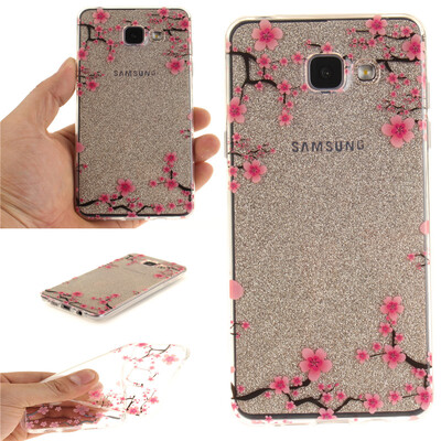 

Up&down plum blossom Pattern Soft Thin TPU Rubber Silicone Gel Case Cover for SAMSUNG GALAXY A3 2016A310
