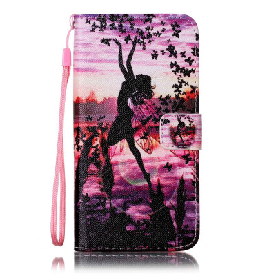 

Butterfly Girl Design PU Leather Flip Cover Wallet Card Holder Case for IPHONE 7PLUS