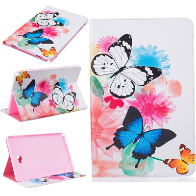 

Two Butterflies Style Embossing Classic Flip Cover with Stand Function and Credit Card Slot for SAMSUNG GALAXY Tab A 10.1 P580