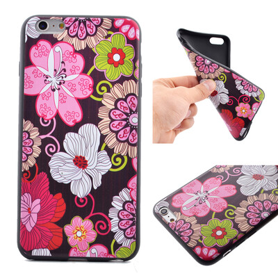 

Color flowers Pattern Soft Thin TPU Rubber Silicone Gel Case Cover for IPHONE 6 Plus6S Plus