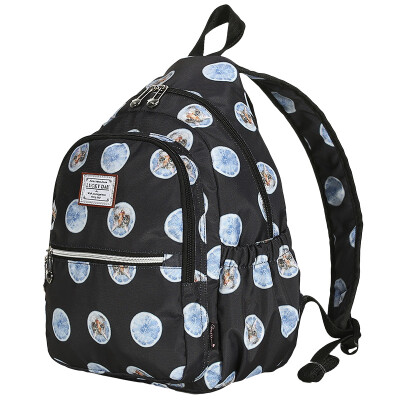 

MOMOgirl junior high school student schoolbag female college wind shoulder bag small fresh canvas travel backpack female M5282 black second element
