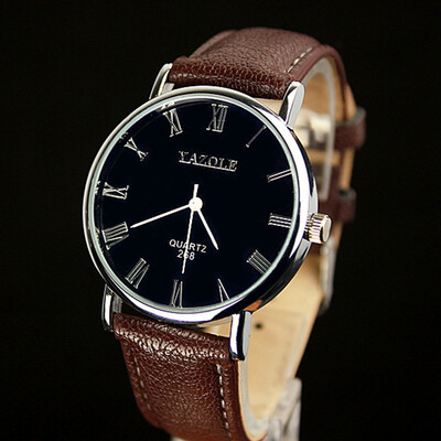 

Simple quartz watch fashion casual belt watch men and women couples watch thin YZL0535TH-2