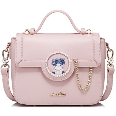 

When Europe is satisfied JUST STAR female bag fashion hand bag shoulder bag leisure wild female Japanese and Korean fashion simple messenger bag 274 pink tide