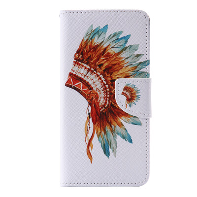 

Indian Hat Design PU Leather Flip Cover Wallet Card Holder Case for SAMSUNG A72016