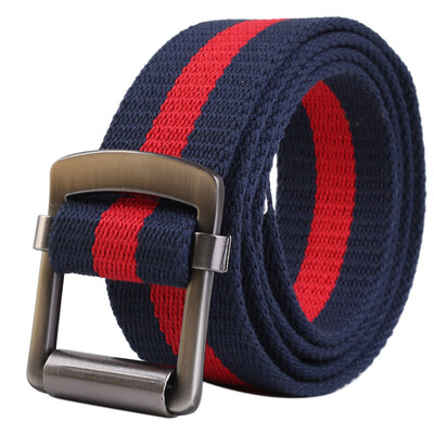 

LovingLilies Belt England Fashion Classic Stripe Canvas Belt Neutral Trousers Red Green Strip