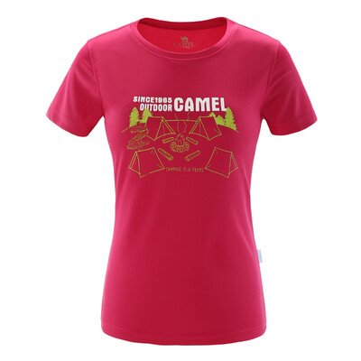 

Camel CAMEL outdoor T-shirt men&women round neck T thin short-sleeved T-shirt female A7S109194 rose red M