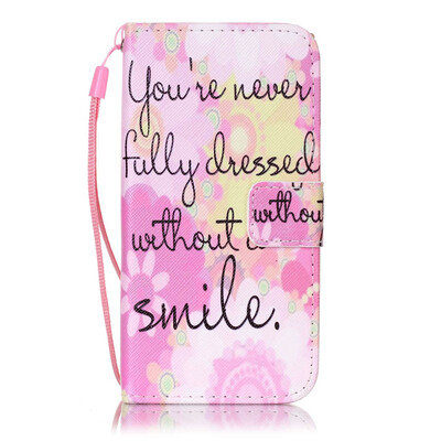 

Pink Smile Design PU Leather Flip Cover Wallet Card Holder Case for IPHONE 7
