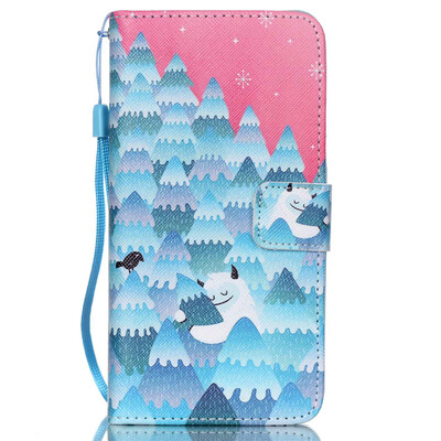 

Снежная гора Дизайн PU кожа флип кошелек карты держатель чехол для IPOD TOUCH 5 6