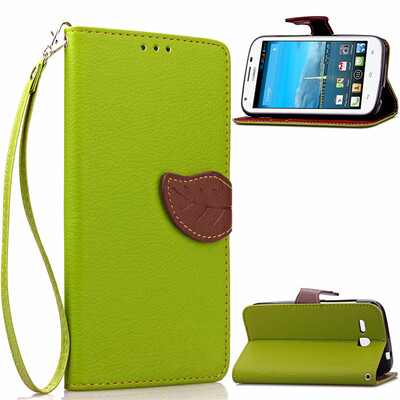 

Green Design PU Leather Flip Cover Wallet Card Holder Case for Huawei Y600