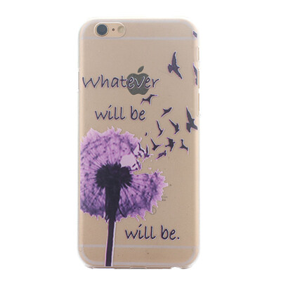 

Purple Dandelion Pattern Soft Thin TPU Rubber Silicone Gel Case Cover for IPHONE 66S