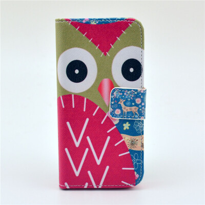 

Owl Design PU Leather Flip Cover Wallet Card Holder Case for IPHONE 5