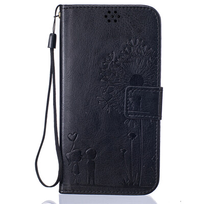 

Черные Любители и одуванчика Стиль Тиснение Классический откидная крышка с подставкой Функция и слот кредитной карты для LG G5