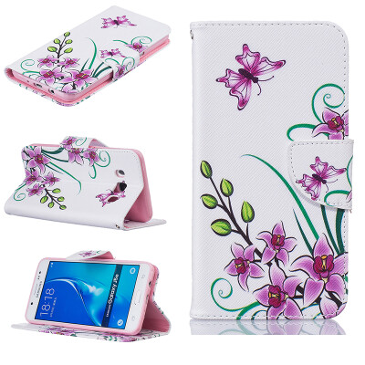 

Pink butterfly Design PU Leather Flip Cover Wallet Card Holder Case for SAMSUNG Galaxy J5 2016J510