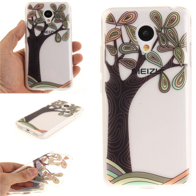 

Ручная роспись деревья шаблон мягкой тонкой ТПУ Резиновая крышка случая силикона геля для MEIZU MX3