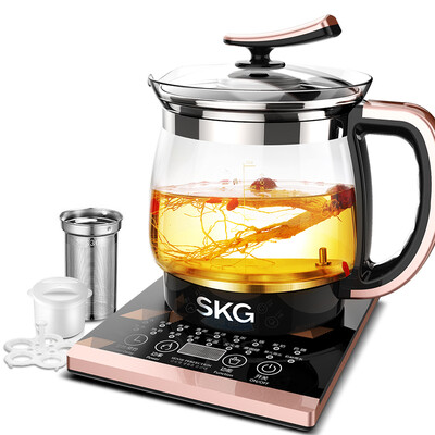 

SKG health pot fried pot 2L large capacity glass electric kettle 304 stainless steel heating plate 8070 with filter