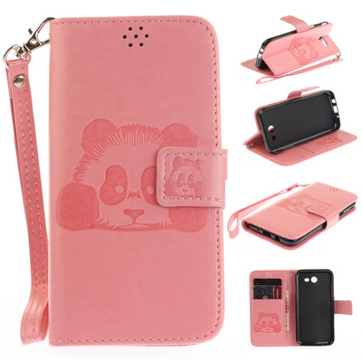 

Розовый Panda Стиль Тиснение Классический откидная крышка с подставкой Функция и слот кредитной карты для SAMSUNG GALAXY J3 2017/J327P/J3 Prime