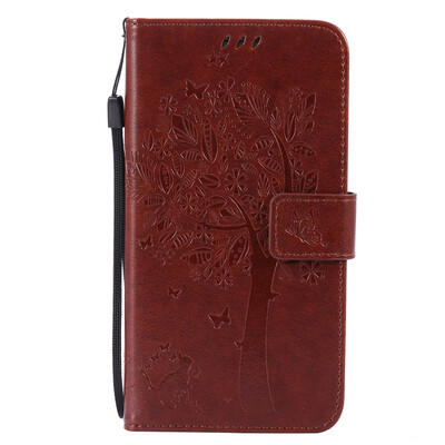 

Brown Tree Design Кожа PU флип крышки Кошелек Карты Держатель чехол для SAMSUNG J7