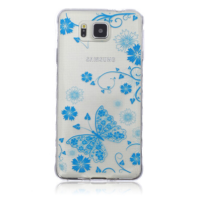 

Blue butterfly Pattern Soft Thin TPU Rubber Silicone Gel Case Cover for SAMSUNG GALAXY Alpha G850