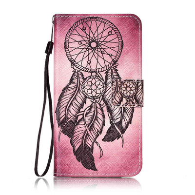 

Maroon Wind Chimes Design PU Leather Flip Cover Wallet Card Holder Case for Xiaomi Redmi Note 3