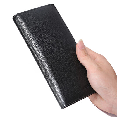 

Bo BOPAI men wallet long section of the first layer of leather wallet multi - card bit black 15-92201