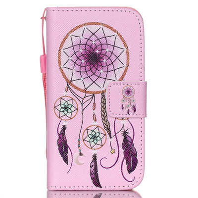 

Pink Bell Design PU Leather Flip Cover Wallet Card Holder Case for SAMSUNG S6