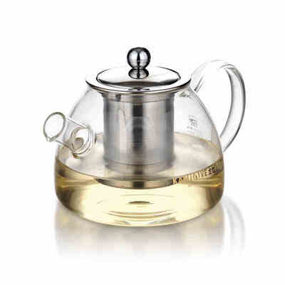 

Kamjove A-09 Термостойкий прозрачное стекло чайника из нержавеющей стали Infuser 1000ml