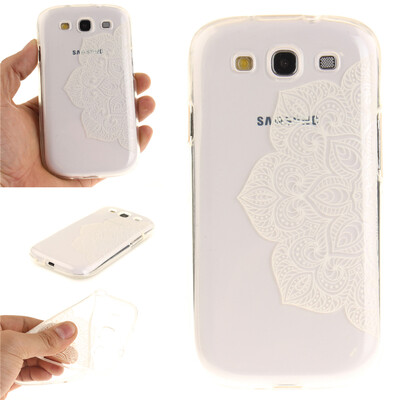 

Half white flowers Pattern Soft Thin TPU Rubber Silicone Gel Case Cover for SAMSUNG Galaxy S3 I9300