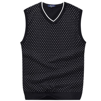 

FORTEI sweater male sleeveless take wave point sweater male FT12126 black XL