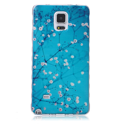 

Plum blossom Pattern Soft Thin TPU Rubber Silicone Gel Case Cover for SAMSUNG GALAXY Note 4