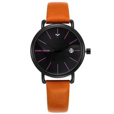 

Дисней (Disney) Детские часы Корейские простые и стильная черная труба ультратонкие Ши Ин часы мужчину и женщина водонепроницаемого пара стола электронных часы студент кожа дата 13002B2