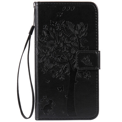 

Black Tree Design PU Leather Flip Cover Wallet Card Holder Case for HUAWEI MATE S