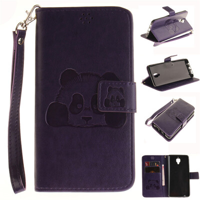 

Фиолетовый Panda Стиль Тиснение Классический откидная крышка с подставкой Функция и слот кредитной карты для OnePlus 3