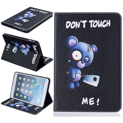 

Синий медведь Стиль тиснение Классический откидная крышка с функцией подставки и слот для кредитных карт для iPad Mini 123