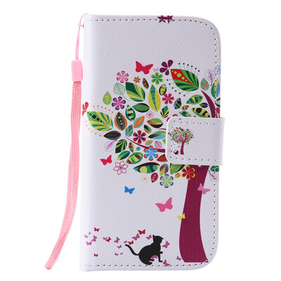 

Tree&Cat Design PU Leather Flip Cover Wallet Card Holder Case for SAMSUNG J120 J12016