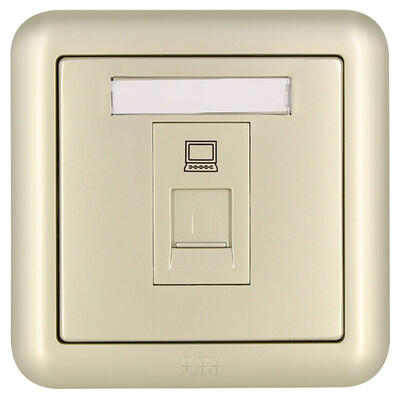 

ABB switch socket panel TV computer socket Dejing series gold AJ325-PG