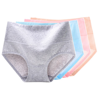

The United States&Ya Ting 4 installed in the high waist ladies underwear pure cotton crotch triangle underwear female Ma gray sky blue color pink  code