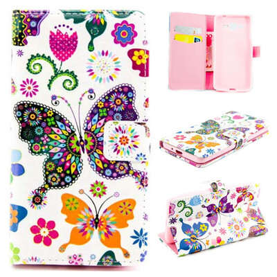 

Colorful Butterfly Design PU Leather Flip Cover Wallet Card Holder Case for SAMSUNG GALAXY Grand Prime G530