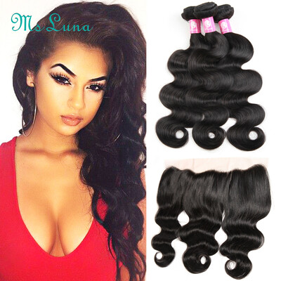 

Malaysian Body Wave With Closure 13x4 Ear To Ear Lace Frontal Closure With Bundles Malaysian Virgin Hair With Closure Human Hair