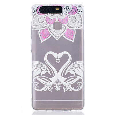 

Чехол лебедя Мягкая тонкая резиновая обложка для силиконового геля TPU для HUAWEI P9