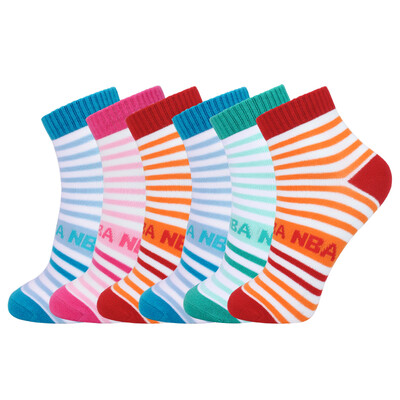 

Jingdong Supermarket NBA socks female models trend stripes combed cotton sports socks ladies four seasons comfortable breathable cotton socks 6 pairs of