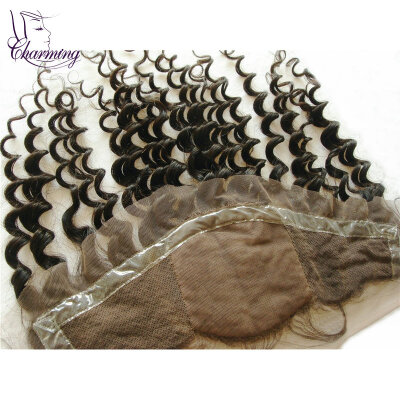 

Charming Deep Wave High Grade Peruvian Natural Virgin Human Hair 11x4 Silk Lace Closure Frontal In Stock With Hidden Knots