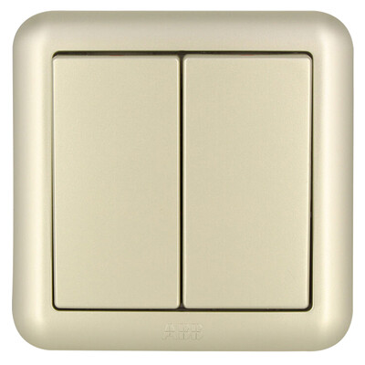 

ABB switch socket panel two open single control double open single control switch Dejing series gold AJ102-PG