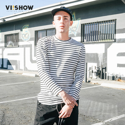 

Вэй Xiu (viishow) черно-белые полосатые с длинными рукавами футболки случайный длинный t нижней рубашки Цю тепло внутри принять TC1180171 черный и белый полосатый XXL