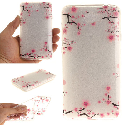 

Up&down plum blossom Pattern Soft Thin TPU Rubber Silicone Gel Case Cover for Huawei Y5 II