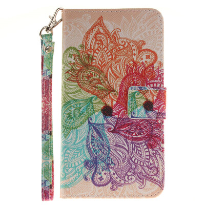 

Colorful flowers Design PU Leather Flip Cover Wallet Card Holder Case for LG G4